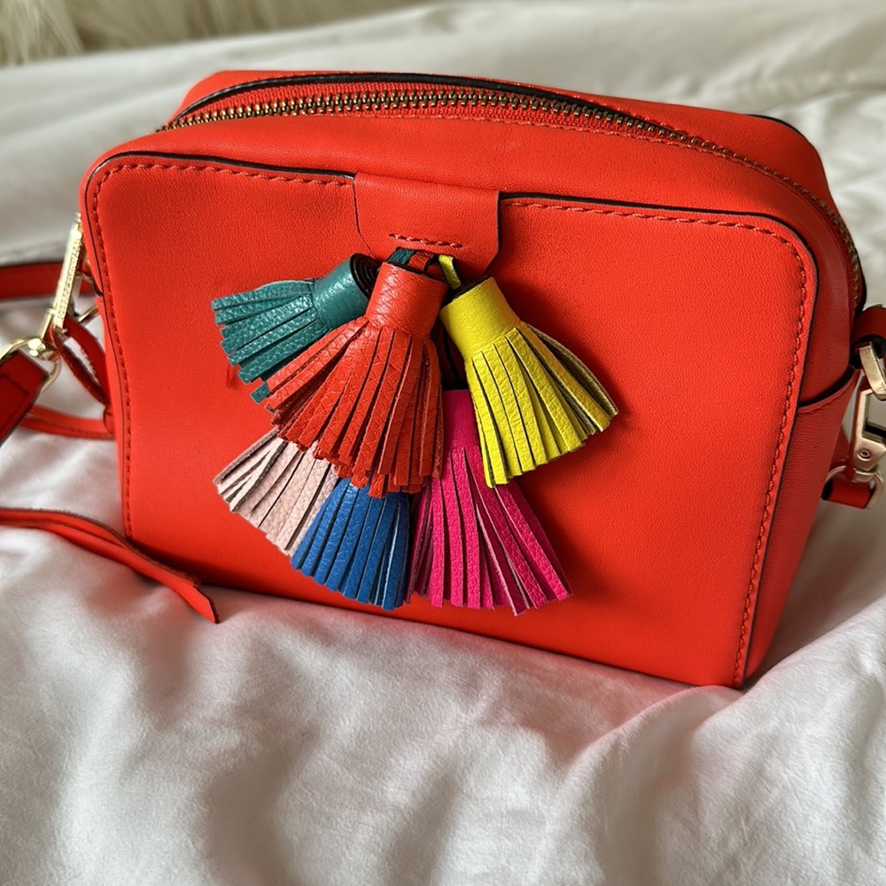 Rebecca Minkoff leather tassel bag.